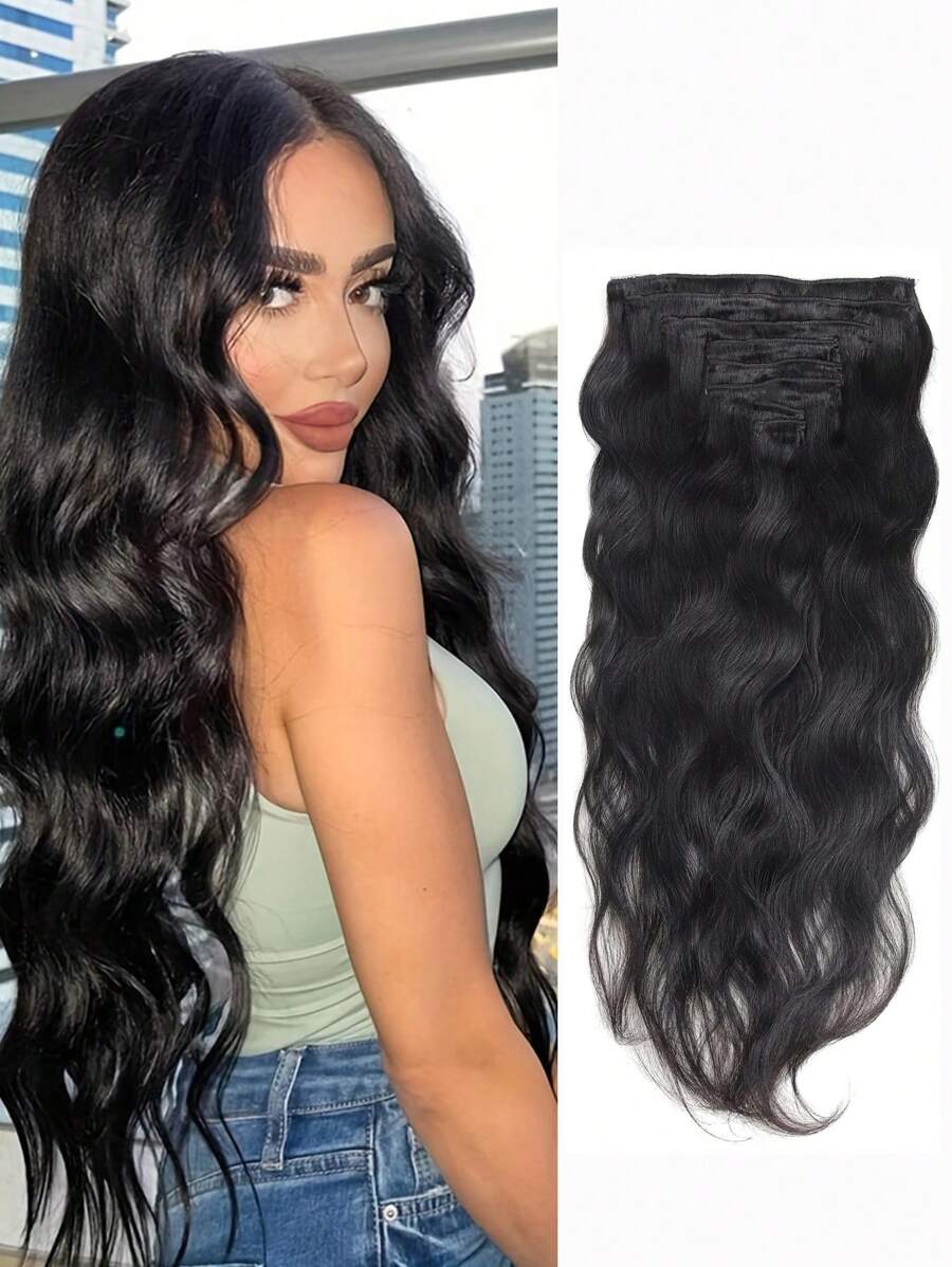 شعر بشري ريمي موجي الجسم، تمديد شعر بشري عذراء طبيعي أسود، تمديد شعر مشبك، تمديد شعر نسيج، تمديد شعر