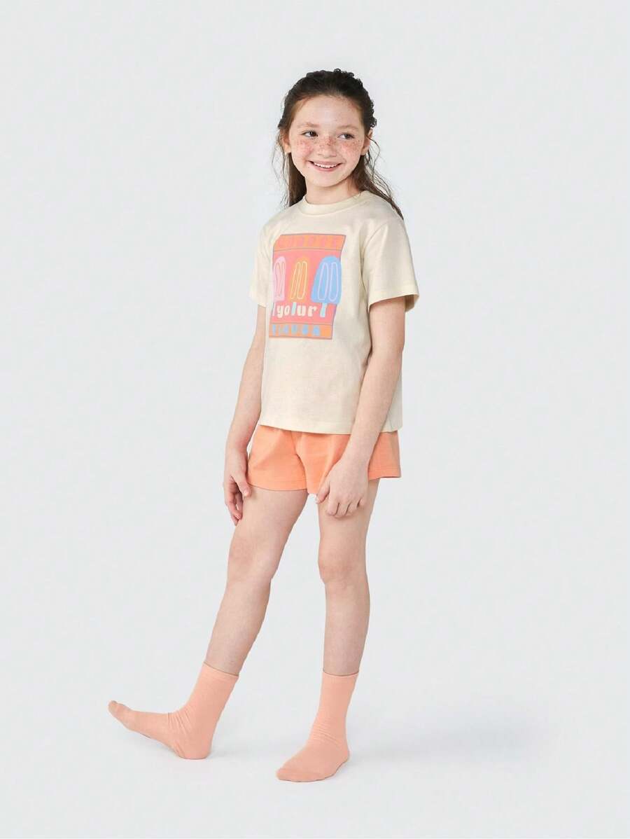 Short Girls' Pajamas With Print - HERING - 黃色 - 查看 1