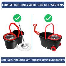 Spin Mop And Bucket With Wringer Set Tool Replacement, Mop Head, Metal Plate, Mop Rod For Living Room, Bedroom, Kitchen, Office - Multicolor - View 5