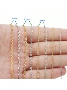 5m/1m 散装不锈钢链，适用于银色/玫瑰金 O 型项链链环，1mm/1.5mm/2mm/2.5mm DIY 珠宝制作材料