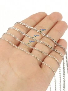 5m/1m 散装不锈钢链，适用于银色/玫瑰金 O 型项链链环，1mm/1.5mm/2mm/2.5mm DIY 珠宝制作材料