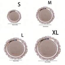 4 peças/1 conjunto Prato de Bolo de Metal, Bandeja de Chá da Tarde, Pastelaria, Porta-copos de Sala de Estar Doméstica, Prato de Lanche, Prato de Frutas, Prato de Armazenamento de Joias, Ornamentos, Cozinha, Presente de Natal