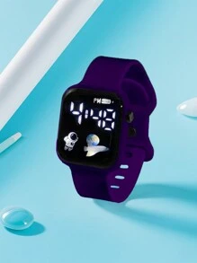 2 Stücke/1 Stück neue LED Digital Astronaut Flugzeug Uhr, minimalistisch und mehrfarbig, geeignet als Halloween, Weihnachts-, Geburtstagsggeschenk, Partneruhr