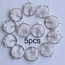 5pcs/set Creative Tree Detail Round DIY Pendant For Women For DIY Jewelry Making - Multicolor - View 14
