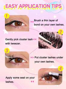 280 件 D 卷曲 DIY 簇状睫毛延长套装 8-16 毫米长度混合蓬松 60D+80D+100D 3 种款式混合+40 件透明带底部单根睫毛簇状分段尖刺 D 卷曲睫毛延长可以使猫眼睫毛看起来或自然外观和蓬松体积戏剧性睫毛效果睫毛簇、睫毛簇、单根睫毛、睫毛、假睫毛 - D - 查看 9