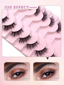 ENCHUW 8 对半睫毛假睫毛蓬松长睫毛尾部加长睫毛自然睫毛适合日常佩戴 - 自然纖長款 - 查看 4