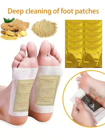 100 片装天然艾草足贴，用于足部排毒和护理