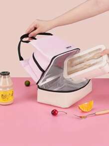 1个新款多巴胺大容量双层午餐包防水便携午餐盒包阳离子大容量保温袋冰袋加厚野餐包保温冷藏午餐盒包野餐旅行户外夏季沙滩女士野餐包保温午餐包多功能野餐包通勤便当包午餐盒午餐包女士学校教师露营返校冷藏包教室厨房保温午餐包，旅行必备 - 彩色 - 查看 5