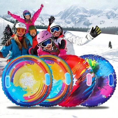 Inflatable Ski Snow Tube, Thick Winter Adult Outdoor Skiing Sports Inflatable Round Ski Board, Available In Various Colors