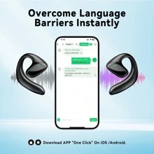 Language Translator Earbuds Supports 150 Language Online Real Time Voice Translator Device, Supports Music, Phone, And Regular Headphone Functions - 黑色 - 查看 4