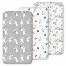 3pcs Baby Crib Sheets 120*60cm, Newborn Infant Bed Linen, Breathable Crib Mattress Cover - Multicolor - View 11