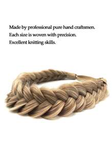 Woven Synthetic Hair Extensions, Natural Hair Extensions, Suitable For Braiding, Wide Fishbone Thigh Braided Elastic Loose Hair Band For Girls