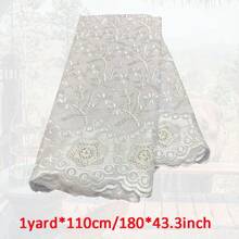 1 件 5 码/180 英寸非洲可溶性花卉刺绣面料、蕾丝绣花布、设计师 DIY 服装面料、43.3 英寸宽、36/108/180 英寸长（105gsm） - 彩色 - 查看 20