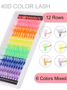 Winky Beauty 120 piezas de extensiones de pestañas individuales D Curl de 40D con diseño de moneda de oro navideña, de aspecto natural y suave, adecuadas para todo tipo de miradas, de longitud mixta de 14-16mm, accesorios para artistas del maquillaje y herramientas de maquillaje para Halloween