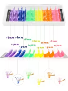 Winky Beauty 120 piezas de extensiones de pestañas individuales D Curl de 40D con diseño de moneda de oro navideña, de aspecto natural y suave, adecuadas para todo tipo de miradas, de longitud mixta de 14-16mm, accesorios para artistas del maquillaje y herramientas de maquillaje para Halloween