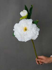 1pc Realistic New 2-Head Peony Vintage Style Home Living Room Decoration Fake Flower Arrangement, Valentine's Day, Gift - Multicolor - View 8