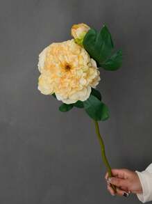 1pc Realistic New 2-Head Peony Vintage Style Home Living Room Decoration Fake Flower Arrangement, Valentine's Day, Gift - Multicolor - View 9