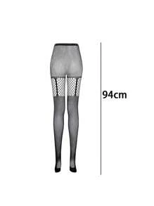 Um Par de Meias-calça Pretas Densas Para Mulheres, Meias de Rede Sexy e Vazadas, Meias Bonitas Para as Pernas, Adequadas Para Usar Com Saias