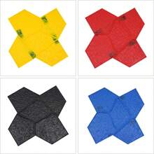 CNCEST 4 Pcs Concrete Stamping Molds Concrete Stamp Mat Set W/Handle Stone Texture Stamps For Concrete Portable Concrete Stamping Molds For Wall & Floor, 23.23*23.23*0.55in, Blue, Red, Yellow, Black - Multicolor - View 7