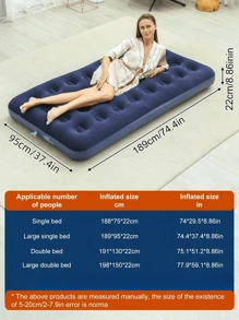 单人尺寸充气床，充气床垫露营睡垫，露营用充气床，家用和旅行气垫床 - 易于安装，成人和客人均可使用 - 彩色 - 查看 7
