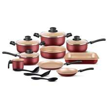 12-Piece Aluminum Cookware Set Frying Pan Casserole Ladle Spatula Seletta Cherry MTA - 8838 - Đỏ - Xem 1