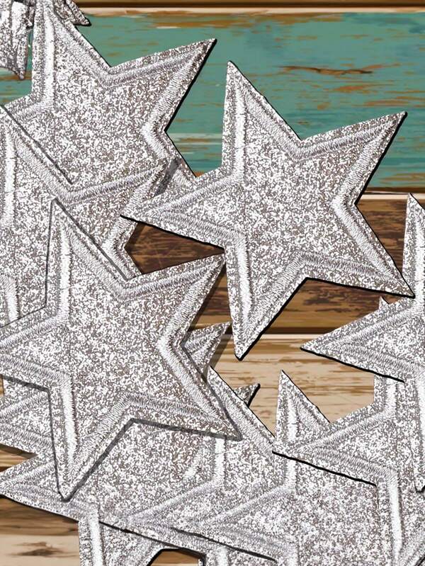 4 parches bordados con estrellas plateadas brillantes, parches termoadhesivos/cosibles para chaquetas, camisetas, gorros, mochilas, vaqueros, accesorios de moda DIY