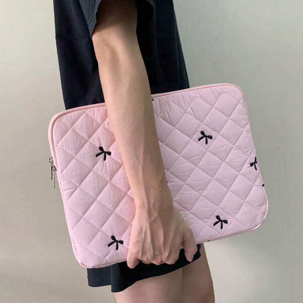VALUEWIN Laptop Sleeve Tablet Bag Compatible With MacBook In 13 Inch Laptop Carrying Case Bag For & IPad Cute Puffer Laptop Sleeve Tablet Cover Bag For Girls/Student Notebook Protective Cover Tablet Sleeve Bags