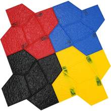 CNCEST 4 Pcs Concrete Stamping Molds Concrete Stamp Mat Set W/Handle Stone Texture Stamps For Concrete Portable Concrete Stamping Molds For Wall & Floor, 23.23*23.23*0.55in, Blue, Red, Yellow, Black - Multicolor - View 2