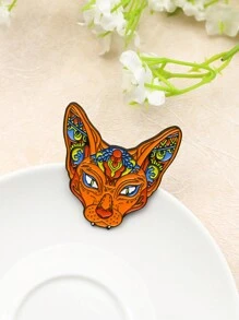1 cái Ghim cài áo hình mặt mèo Sphynx không lông nhiều màu - Nhiều màu - Xem 1