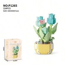 Set de 6 macetas de plástico con bloques de construcción, juguete de bloques de mini ladrillos para decoración del hogar y jardín interior, regalos para amigos, decoración creativa para escritorio, ideal para Año Nuevo, Acción de Gracias, Día del Maestro, Día de la Mujer
