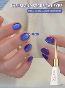 XEIJAYI 1瓶10毫升The Island Stsrs猫眼反光凝胶指甲油，8种颜色可选，闪亮，可卸除UV/LED灯 - 非常适合在家或美甲沙龙进行DIY美甲 - 不含磁性棒