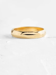 1 件男士时尚经典商务个性化戒指，宽度 4 毫米，镀金铜扣，奢华珠宝结婚/订婚戒指 - 戒指寬度(4mm) - 查看 4