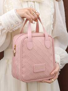 1pc High Quality Travel Large Capacity Multi-Pocket Cosmetic Bag, PU Leather Waterproof Portable Toiletry Bag, Perfect Makeup Storage Bag Perfect For Travel & Outgoing-Perfect Gift Idea Makeup Bag Makeup Bags Makeup Organizer Make Up Organizer