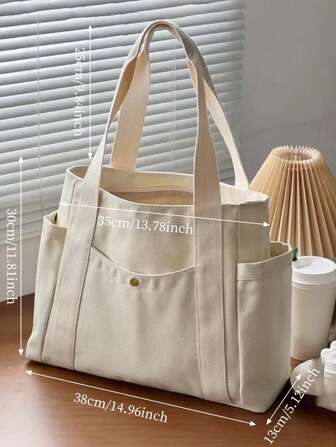 1pc Vintage Large Capacity Canvas Tote Bag, Outdoor Travel Camping Storage Essential, Suitable For Work, Travel, Multi-Function, High Capacity, Lightweight, Practical, Anniversary, Vacation, Outdoor/Commuting/Travel/School/Outings/Sports/Shopping/Daily Use