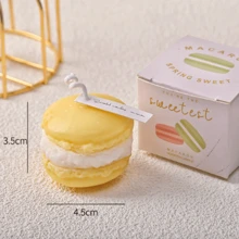 1 件手工制作的浪漫马卡龙蛋糕香薰蜡烛，家居装饰，节日气氛装饰，摄影道具，独特的创意礼物，适合节日、婚礼、母亲节、圣诞节、秋冬季