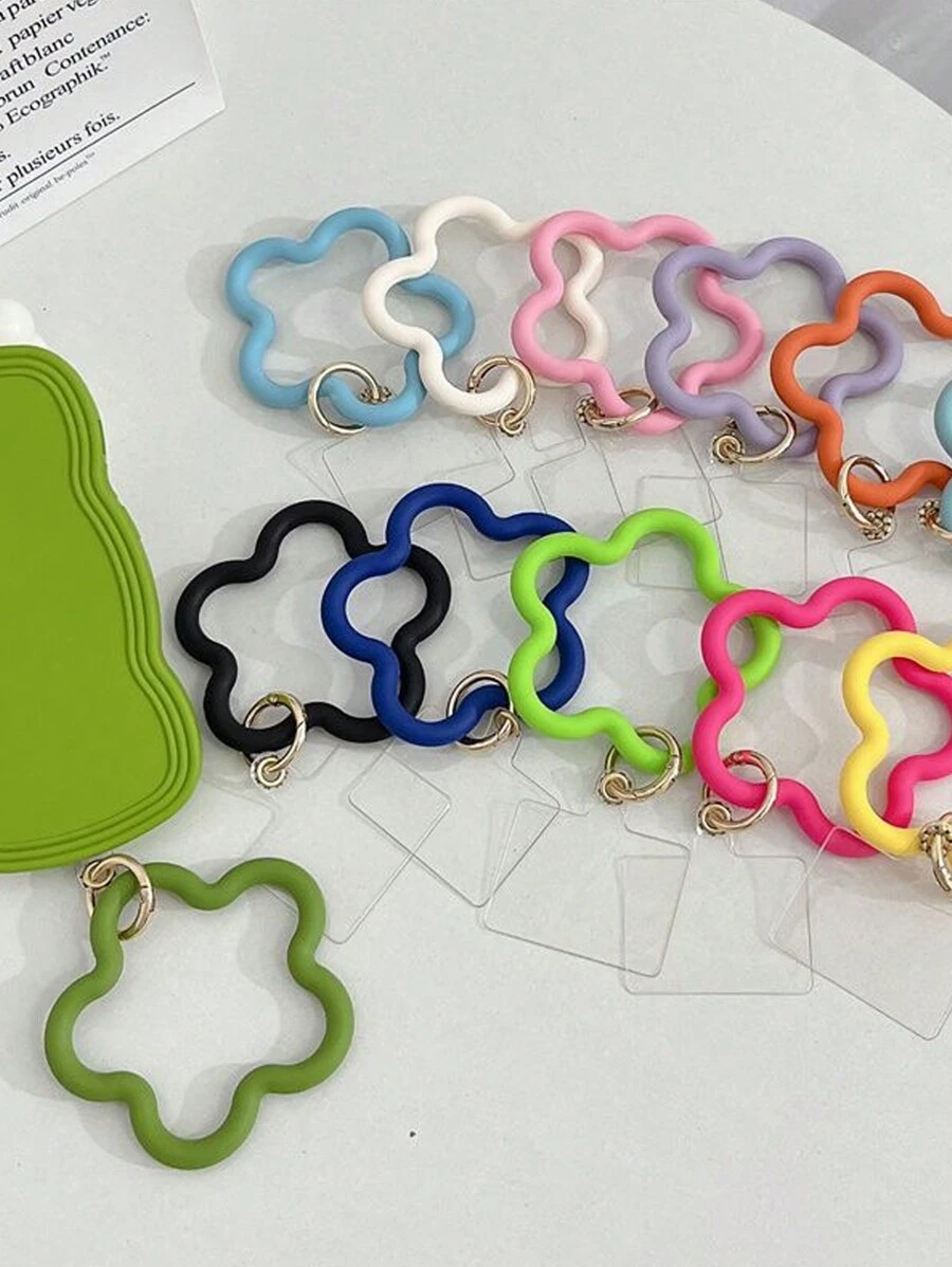 1pc Solid Color Silicone Starfish Bracelet Mobile Phone Case Pendant, Universal Phone Cover, Short Wrist Anti-Lost And Anti-Drop Device Gifts For Mother, Family, Friends, Birthday, Holiday Phone Charm, Phone Chain