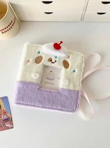 1 件可爱毛绒双格 3 英寸毛绒卡片相册，粘性照片夹 - 彩色 - 查看 9