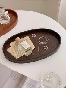 2个/1个 11.81*7.09英寸 复古木质不对称椭圆形托盘，适用于家居装饰、珠宝展示、化妆品收纳和摄影道具。是馈赠亲朋好友的完美礼物。非常适合情人节、圣诞节、新年和各种节日。 - 彩色 - 查看 2
