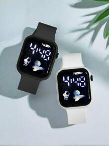 2 Stücke/1 Stück neue LED Digital Astronaut Flugzeug Uhr, minimalistisch und mehrfarbig, geeignet als Halloween, Weihnachts-, Geburtstagsggeschenk, Partneruhr