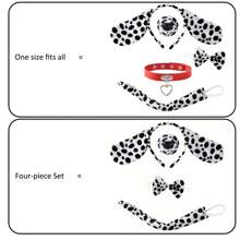 5 件套斑点狗装扮套装 - 波尔卡圆点耳朵头带、尾巴、鼻子、蝴蝶结、红项圈 - 万圣节角色扮演、实景角色扮演、舞台表演道具豹纹 - 斑點狗套裝 - 查看 6