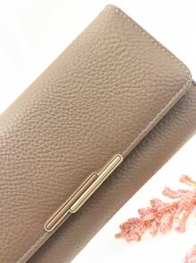 全新柔软 PU 皮革女士钱包 时尚休闲大容量多功能手提包手拿包卡包收纳包携带方便适合作为节日礼物情人节女士钱包钱包长款钱包 - 駝色 - 查看 2