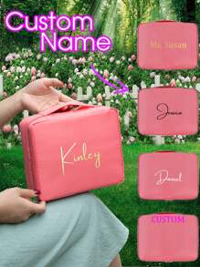 Customized Printed Waterproof Plaid Toiletry Bag, Cosmetic Organizer - Multicolor - View 3