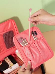 Customized Printed Waterproof Plaid Toiletry Bag, Cosmetic Organizer - Multicolor - View 8