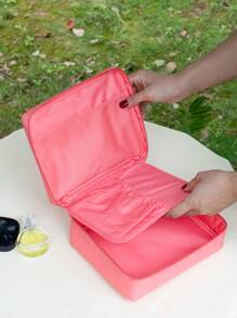 Customized Printed Waterproof Plaid Toiletry Bag, Cosmetic Organizer - Multicolor - View 7