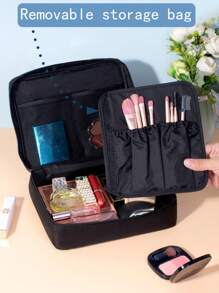 Customized Printed Waterproof Plaid Toiletry Bag, Cosmetic Organizer - Multicolor - View 4