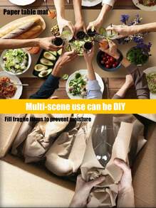 1 Roll Of Brown Cowhhide, Flower Wrapping Paper, Christmas Gift Wrapping Paper, Birthday Gift Decorating Paper, Craft Gifts, Table Paper, Wedding Memo Wrapping Paper, Florist Supplies, Flower Wrapping Paper, Poster Board Paper, Arts And Crafts Paper, Thanksgiving Wrapping Supplies Valentine's Day - Brown - View 4