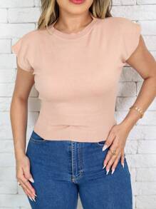 MONNEI Loose Sleeve Modal Blouse - 杏色 - 查看 3