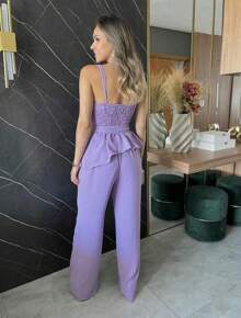 DUNA SET WITH BLOUSE AND PANTALON PANTS - 紫丁香色 - 查看 2