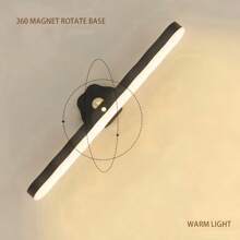 1pc Makeup Mirror Light Rechargeable Magnetic Rotating Vanity Light, Reading Lamp, Cabinet Light