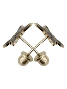 Enameled Zirconia Celtic Witch's Knot Buckle Earring10k Gold - Gold - View 2